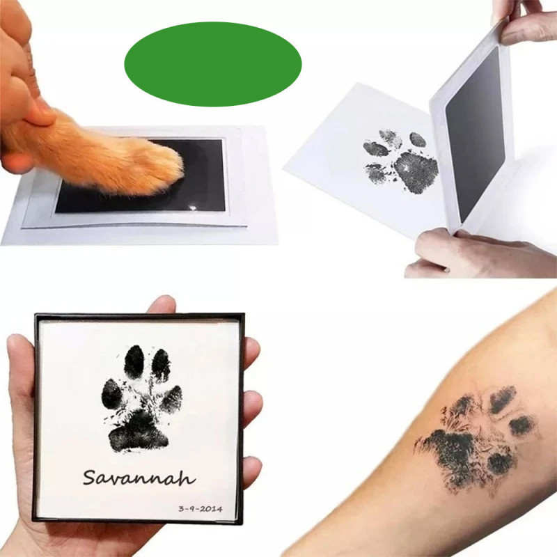 Kit d'empreintes de pattes de chien, 1 tampon encreur pour animaux de  compagnie avec 2 cartes d'impression, coussin encreur pour chiot, chaton,  souvenir souvenir (noir) : : Animalerie